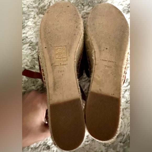 ‼️RARE‼️🎸Tory Burch🎸🔥Ret.$348🔥Basketweave Espadrille Wedge Platform Sandal—7.5 - Picture 13 of 16